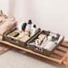 imageOIAHOMY Storage Baskets Small Paper Rope Wicker Organizers with Wooden Handles Baskets for Organizing 2Pack WhiteGrey
