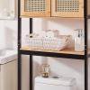 imageOIAHOMY Storage Baskets Small Paper Rope Wicker Organizers with Wooden Handles Baskets for Organizing 2Pack WhiteWhite