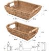 imageOIAHOMY Storage Baskets Small Paper Rope Wicker Organizers with Wooden Handles Baskets for Organizing 2Pack WhiteYellow