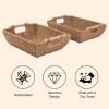 imageOIAHOMY Storage Baskets Small Paper Rope Wicker Organizers with Wooden Handles Baskets for Organizing 2Pack WhiteYellow