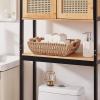imageOIAHOMY Storage Baskets Small Paper Rope Wicker Organizers with Wooden Handles Baskets for Organizing 2Pack WhiteYellow