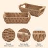 imageOIAHOMY Storage Baskets Small Paper Rope Wicker Organizers with Wooden Handles Baskets for Organizing 2Pack WhiteYellow
