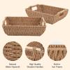 imageOIAHOMY Storage Baskets Small Paper Rope Wicker Organizers with Wooden Handles Baskets for Organizing 2Pack WhiteYellow
