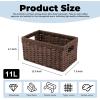 imageOIAHOMY Wicker Baskets Paper Rope Storage Baskets for Organizing with Builtin Handles 2 PacksYellowBrown