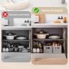 imageOIAHOMY Wicker Baskets Paper Rope Storage Baskets for Organizing with Builtin Handles 2 PacksYellowGrey