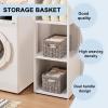 imageOIAHOMY Wicker Baskets Paper Rope Storage Baskets for Organizing with Builtin Handles 2 PacksYellowGrey