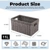 imageOIAHOMY Wicker Baskets Paper Rope Storage Baskets for Organizing with Builtin Handles 2 PacksYellowGrey