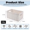 imageOIAHOMY Wicker Baskets Paper Rope Storage Baskets for Organizing with Builtin Handles 2 PacksYellowWhite