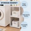 imageOIAHOMY Wicker Baskets Paper Rope Storage Baskets for Organizing with Builtin Handles 2 PacksYellowWhite
