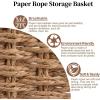 imageOIAHOMY Wicker Baskets Paper Rope Storage Baskets for Organizing with Builtin Handles 2 PacksYellowYellow