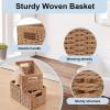 imageOIAHOMY Wicker Baskets Paper Rope Storage Baskets for Organizing with Builtin Handles 2 PacksYellowYellow