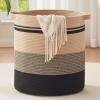 imageOIAHOMY 80L Laundry Baskets Hamper with HandlesDecorative Basket for Living roomWoven Storage Basket for Toys BinPillows BlanketsClothes20x18inGradient YellowYellow Black