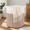 imageOIAHOMY 80L Laundry Baskets Hamper with HandlesDecorative Basket for Living roomWoven Storage Basket for Toys BinPillows BlanketsClothes20x18inGradient YellowBrownWhite