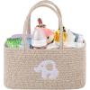 imageOIAHOMY Diaper Caddy Organizer for Baby Portable Baby Basket with Handles Baby Gift Basket for Newborn Diaper storage Organizer for Changing Table and Car BrownBrown