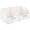 imageOIAHOMY Pantry Baskets for Organizing Paper Rope Baskets with Builtin Handles Wicker Storage Bins for Shelves 2 PackBrownWhite