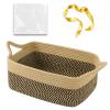 imageOIAHOMY Small Basket with Handles Cotton Rope Dog Cat Toy Bin Woven Storage Baskets for Living Room Nursery Gift Basket Empty for Halloween Christmas 135quotx10quotx6quot Grey ampamp WhiteBlack  Yellow