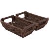 imageOIAHOMY Storage Baskets Small Paper Rope Wicker Organizers with Wooden Handles Baskets for Organizing 2Pack WhiteBrown