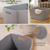 imageOIAHOMY 118L XXXLarge Cotton Rope Storage Basket Oversized Blanket Basket Used for Organizing Dirty Clothes in Living Room Bedroom Nursery Dog Toy Storage Bins 25quot x 17quot x 16quotWhiteGrey