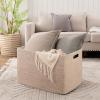 imageOIAHOMY 118L XXXLarge Cotton Rope Storage Basket Oversized Blanket Basket Used for Organizing Dirty Clothes in Living Room Bedroom Nursery Dog Toy Storage Bins 25quot x 17quot x 16quotWhiteBrown