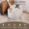 imageOIAHOMY 118L XXXLarge Cotton Rope Storage Basket Oversized Blanket Basket Used for Organizing Dirty Clothes in Living Room Bedroom Nursery Dog Toy Storage Bins 25quot x 17quot x 16quotWhiteWhite