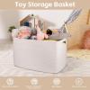 imageOIAHOMY 118L XXXLarge Cotton Rope Storage Basket Oversized Blanket Basket Used for Organizing Dirty Clothes in Living Room Bedroom Nursery Dog Toy Storage Bins 25quot x 17quot x 16quotWhiteWhite
