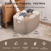 imageOIAHOMY 118L XXXLarge Cotton Rope Storage Basket Oversized Blanket Basket Used for Organizing Dirty Clothes in Living Room Bedroom Nursery Dog Toy Storage Bins 25quot x 17quot x 16quotWhiteBrown