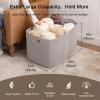 imageOIAHOMY 118L XXXLarge Cotton Rope Storage Basket Oversized Blanket Basket Used for Organizing Dirty Clothes in Living Room Bedroom Nursery Dog Toy Storage Bins 25quot x 17quot x 16quotWhiteGrey