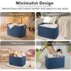 imageOIAHOMY 118L XXXLarge Cotton Rope Storage Basket Oversized Blanket Basket Used for Organizing Dirty Clothes in Living Room Bedroom Nursery Dog Toy Storage Bins 25quot x 17quot x 16quotWhiteBlue
