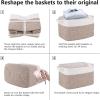 imageOIAHOMY 3 Pack Storage Basket for Organizing 13X985X87 Woven Storage Bins with Handles toy organizersStylish Room Decor Black variegatedBrown variegated