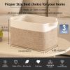 imageOIAHOMY 3 Pack Storage Basket for Organizing 13X985X87 Woven Storage Bins with Handles toy organizersStylish Room Decor Black variegatedBrown variegated
