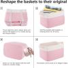 imageOIAHOMY 3 Pack Storage Basket for Organizing 13X985X87 Woven Storage Bins with Handles toy organizersStylish Room Decor Black variegatedPink  white