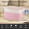 imageOIAHOMY 3 Pack Storage Basket for Organizing 13X985X87 Woven Storage Bins with Handles toy organizersStylish Room Decor Black variegatedPink  white