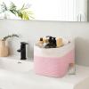 imageOIAHOMY 3 Pack Storage Basket for Organizing 13X985X87 Woven Storage Bins with Handles toy organizersStylish Room Decor Black variegatedPink  white