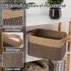 imageOIAHOMY 3 Pack Storage Basket for Organizing 13X985X87 Woven Storage Bins with Handles toy organizersStylish Room Decor Black variegatedYellow  Black