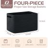 imageOIAHOMY 4 Pack Storage Baskets for Organizing Cube Storage Bins for Shelves Rectangle Storage Baskets With Handles Woven Baskets for Storage 127Lx9Wx78H BlueBlack