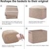 imageOIAHOMY 4 Pack Storage Baskets for Organizing Cube Storage Bins for Shelves Rectangle Storage Baskets With Handles Woven Baskets for Storage 127Lx9Wx78H BlueBrown