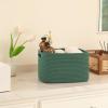 imageOIAHOMY 4 Pack Storage Baskets for Organizing Cube Storage Bins for Shelves Rectangle Storage Baskets With Handles Woven Baskets for Storage 127Lx9Wx78H BlueGreen