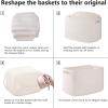 imageOIAHOMY 4 Pack Storage Baskets for Organizing Cube Storage Bins for Shelves Rectangle Storage Baskets With Handles Woven Baskets for Storage 127Lx9Wx78H BlueWhite