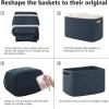 imageOIAHOMY 4 Pack Storage Baskets for Organizing Cube Storage Bins for Shelves Rectangle Storage Baskets With Handles Woven Baskets for Storage 127Lx9Wx78H BlueBlue