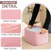 imageOIAHOMY 4 Pack Storage Baskets for Organizing Cube Storage Bins for Shelves Rectangle Storage Baskets With Handles Woven Baskets for Storage 127Lx9Wx78H BluePink