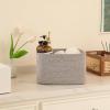 imageOIAHOMY 4 Pack Storage Baskets for Organizing Cube Storage Bins for Shelves Rectangle Storage Baskets With Handles Woven Baskets for Storage 127Lx9Wx78H BlueGrey
