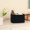 imageOIAHOMY 4 Pack Storage Baskets for Organizing Cube Storage Bins for Shelves Rectangle Storage Baskets With Handles Woven Baskets for Storage 127Lx9Wx78H BlueBlack