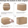 imageOIAHOMY 4 Pack Storage Baskets for Organizing Cube Storage Bins for Shelves Rectangle Storage Baskets With Handles Woven Baskets for Storage 127Lx9Wx78H BlueYellow
