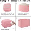 imageOIAHOMY 4 Pack Storage Baskets for Organizing Cube Storage Bins for Shelves Rectangle Storage Baskets With Handles Woven Baskets for Storage 127Lx9Wx78H BluePink