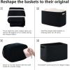 imageOIAHOMY 4 Pack Storage Baskets for Organizing Cube Storage Bins for Shelves Rectangle Storage Baskets With Handles Woven Baskets for Storage 127Lx9Wx78H BlueBlack