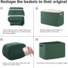 imageOIAHOMY 4 Pack Storage Baskets for Organizing Cube Storage Bins for Shelves Rectangle Storage Baskets With Handles Woven Baskets for Storage 127Lx9Wx78H BlueGreen