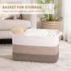 imageOIAHOMY Extra Large Blanket Basket 95L Cotton Rope Woven Laundry Basket Toy Bin for Baby Room Container for Blanket Storage in Living Room 241714 Gradient GreyGradient Brown