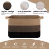 imageOIAHOMY Extra Large Blanket Basket 95L Cotton Rope Woven Laundry Basket Toy Bin for Baby Room Container for Blanket Storage in Living Room 241714 Gradient GreyBrown  Black