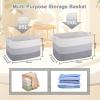 imageOIAHOMY Extra Large Blanket Basket 95L Cotton Rope Woven Laundry Basket Toy Bin for Baby Room Container for Blanket Storage in Living Room 241714 Gradient GreyGradient Grey