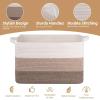 imageOIAHOMY Extra Large Blanket Basket 95L Cotton Rope Woven Laundry Basket Toy Bin for Baby Room Container for Blanket Storage in Living Room 241714 Gradient GreyGradient Brown